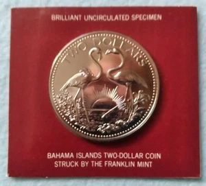 1975 BAHAMAS - 2 $ DOLLARS - FLAMINGO - MINT BU SPECIMEN Cu-NI CROWN - BEAUTY! - Bild 1 von 5