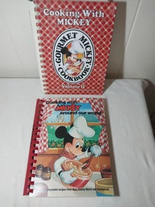 Lot of 2 - Cooking with Mickey Around Our World (HC) & Gourmet Mickey Cookbook - Picture 1 of 11