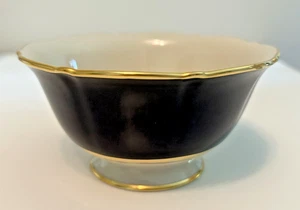 Pickard Footed Scallop Edge Bowl Cobalt Blue & 24k Gold China 5 1/2"w x 2 3/4"t - Picture 1 of 9