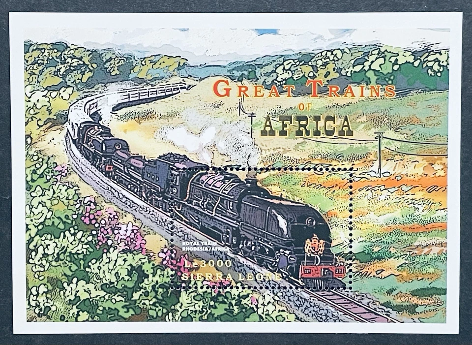 SIERRA LEONE GREAT TRAINS OF AFRICA STAMPS SS 1999 MNH ROYAL TRAIN RHODESIA - Image 1 of 1