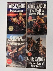 Lot of 4 Louis L'amour Hopalong Cassidy Novels paperback USED Bantam Books - Picture 1 of 4