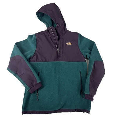 Sudadera con capucha para mujer The North Face pequeña verde púrpura polar cuarto cremallera pulóver TNF Foto 1 de 4