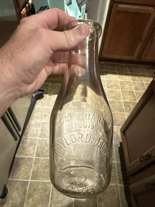 Gaylord Dairy Embossed Quart Milk Bottle Gaylord Michigan MI - Picture 1 of 10