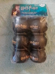 New Vintage 2001 Rubies Harry Potter Cauldron 6 Pack Candy Cups Plastic Black - Picture 1 of 6