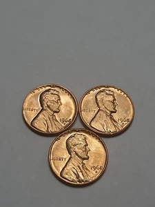 1968-S, 1968-S, 1968-S Lincoln Memorial Pennies Brilliant Uncirculated - Bild 1 von 3