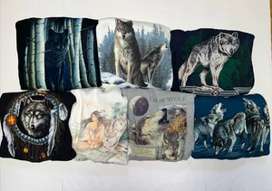 Vintage (7) Hanes Lee TULTEX SANTEE Sweatshirt Wolf Grafik Gr. L/XL Made USA - Bild 1 von 22