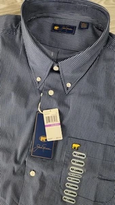 Camisa de vestir Jack Nicklaus manga larga abotonada para hombre XXL azul a cuadros nueva con etiquetas - Imagen 1 de 7