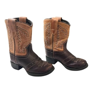 Old West Womens Western Leather Boots Toddler Size 6 Slate Brown - Picture 1 of 6