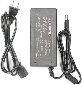 12V 5A Power Supply Adapter, AC100-240V to DC12V Converter Transformer with 5.5X - Picture 1 of 12