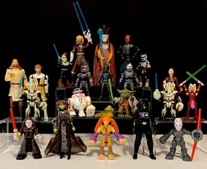 Star Wars THE CLONE WARS Lot Of 28 Action Figures Lightsabers & Backpacks Hasbro - Picture 1 of 23