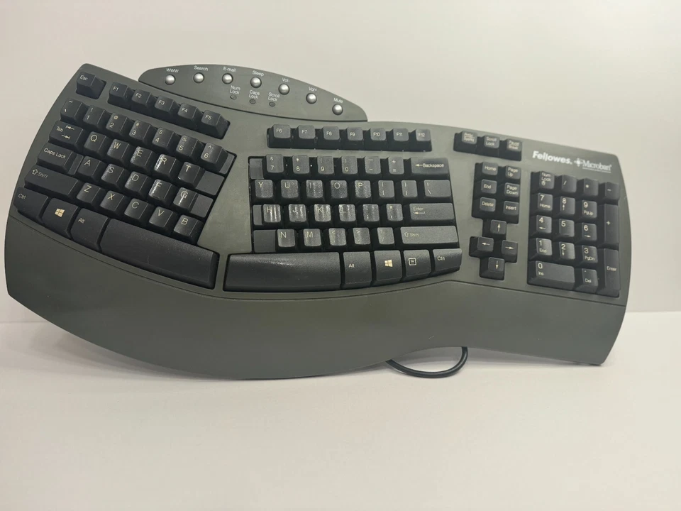 Fellowes KU-9938 Ergonomic Keyboard Wired USB Connection Same Day Shipping - Image 1 of 4