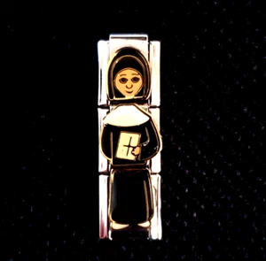 Religious Nun Uberry Italian Charm Links Stainless Steel Enamel 9mm (3) - Picture 1 of 3