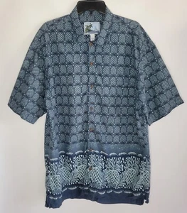 AFTCO Fishing Shirt Hawaiian Bluewater XL Blue Pineapple Button Up Men's - Picture 1 of 5
