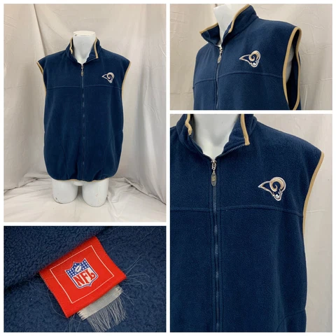 Los Angeles Rams Vest XL Blue Sleeveless NFL Full Zip YGI W1-150 Cover