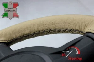 PARA MERCEDES CLASE C W 203 00-07 FUNDA VOLANTE CUERO BEIGE PUNTADA NEGRA - Imagen 1 de 6