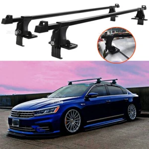 For VW Volkswagen Passat 54" Roof Top Rack Cross Bar Luggage Cargo Carrier Black - Picture 1 of 18
