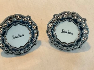 2 Small JAY STRONGWATER Octogon Enamel Swarovski Crystal clip Picture frames - Picture 1 of 2