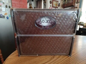 True Vintage 80's BORG Bubble Viewer Brown Wicker Style Bathroom Scale - New!! - Picture 1 of 15