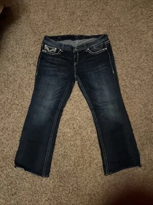 Vigoss Jeans Women's 24W The Chelsea Bootcut Blue Embroidered Dark Wash - Picture 1 of 2