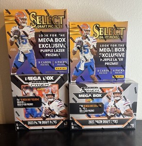 2023 Prizm Draft Picks Football MEGA (2) Red/Gold Ice 2023 Select Draft MEGA (2)