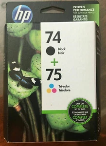Genuine HP 74 75 Ink Cartridge Combo-for HP C4580 C5580 Printer-OEM INK-Expired - Picture 1 of 2