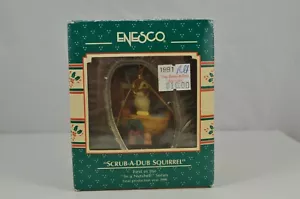 Decorazione natalizia vintage scrub a dub scoiattolo Enesco prima serie guscio 1990 kt - Foto 1 di 10