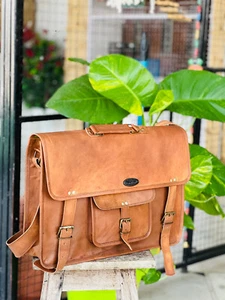 Handmade First Choice Leather Vintage Laptop Messenger Briefcase Bag Satchel - Picture 1 of 5