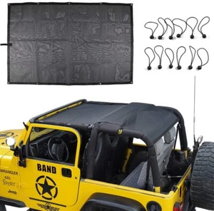 Mesh Shade Soft Top UV Protection Sunshade Cover For Jeep Wrangler TJ 1997-2006 - Picture 1 of 8
