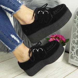 Scarpe da ginnastica Creepers doppia plateau donna decolte gotiche punk taglie donna - Foto 1 di 6