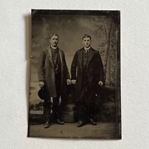 Antique Tintype Photograph Handsome Dapper Young Men Sharp Dressers - Picture 1 of 7