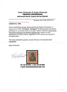 Deutschland 1900, Michel Katalog #60 Sergio Sismondo Zertifikat - Bild 1 von 2