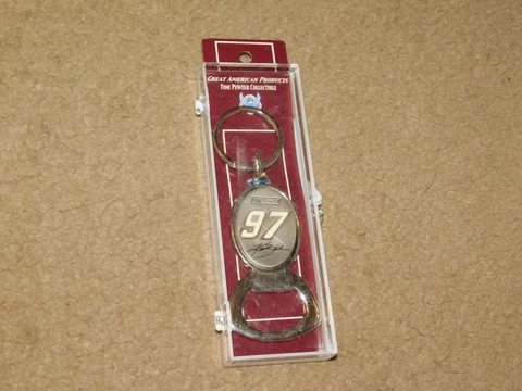 Kurt Busch # 97 CHROME PEWTER BOTTLE OPENER METAL KEYCHAIN SHARPIE Cover