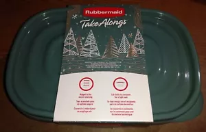 3 Food Storage Containers 4 Cups, Rubbermaid TakeAlongs Rectangles Green Lid - Picture 1 of 4