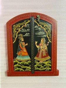 Ventana de madera pintada a mano, reina india ventana pintada pared decoración ventana - Imagen 1 de 10
