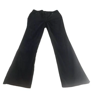 Jones New York Women’s Velvet Jeans Black Size 10 Beaded Pocket Detail Bootcut - Picture 1 of 17