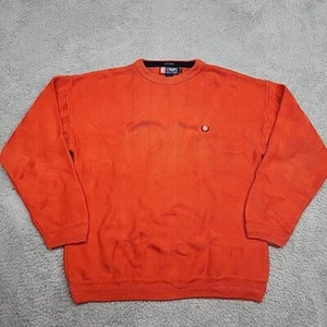 Suéter Ralph Lauren Chaps Para Hombre Mediano Naranja Enmarcado a Mano Tejido con Cable Cuello Redondo - Imagen 1 de 9