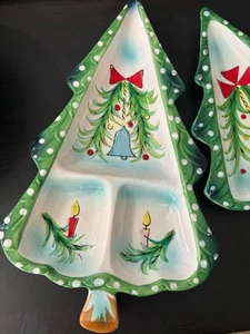 2 Vintage Holt Howard Christmas Tree Dishes - Picture 1 of 7