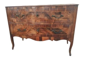 Grazioso ed elegante Cassettone Comoncino Luigi XV Emiliano in noce - Imagen 1 de 11