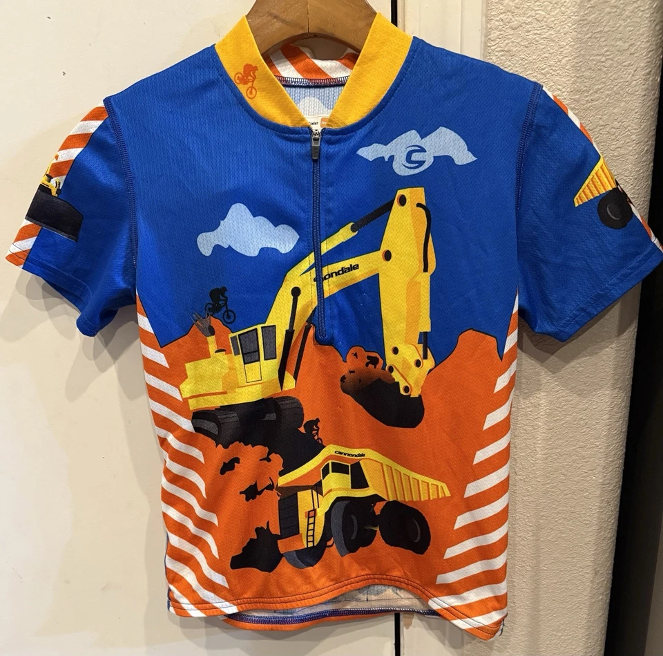 Camisa de ciclismo Cannondale construcción AOP excavadora camión de volteo juvenil grande 8-9 Foto 1 de 3