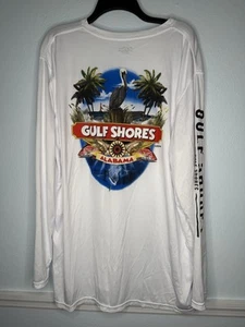 Gulf Shores Alabama Mens 3XL Fishing Sun Shirt Long Sleeve Lightweight Beach - Picture 1 of 5
