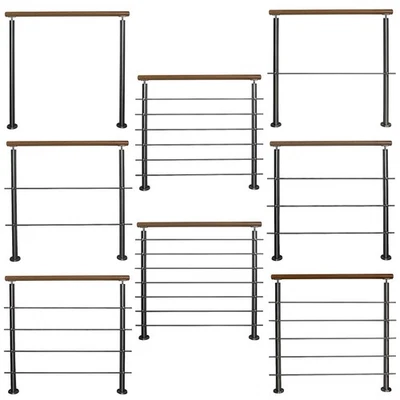 Edelstahl Treppengeländer Handlauf Eiche Holz Bausatz Strebe waagerecht V2A - Bild 1 von 4