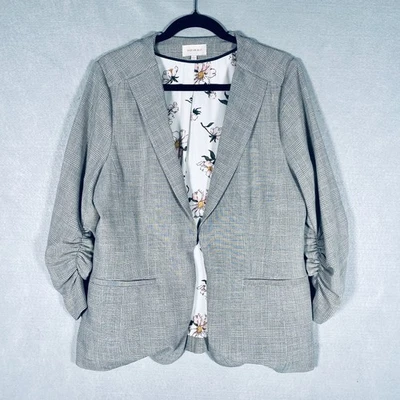 Blazer suéter azul Skies are para mujer L gris elástico manga acanalada chaqueta Foto 1 de 4