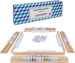 Upgraded Mahjong Racks with Pushers, Set of 4 Trays for American Mahjong Games, - Picture 1 of 6