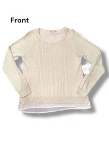 Suéter Top para Mujer Lucky Brand Dorado Metálico Dobladillo en Capas Talla M Precio de venta sugerido por el fabricante 89,50 USD Nuevo con Etiquetas - Imagen 1 de 13