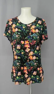 Ted Baker London Shirt Damen 4 10 schwarz Blumendruck T-Shirt Top Stretch tropisch - Bild 1 von 10