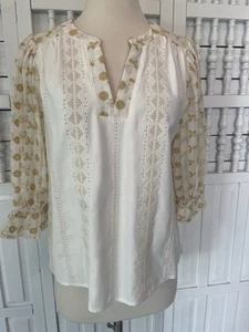 VOY Damen kleine elfenbein bestickte Bauernfest Freizeit Bluse, Y10 - Bild 1 von 9