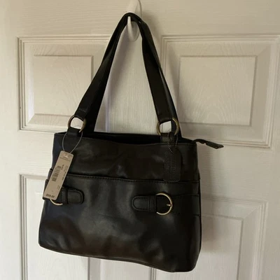 Женские St. John's Bay черный из натуральной кожи сумочка Дамская сумка 12 X 9 новый W ярлык - Изображение 1 из 4