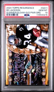 2024 Topps Resurgence Glimmer and Gleam Bo Jackson Gold Power Surge #/50 PSA 10 - Imagen 1 de 2