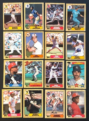 1987 Topps Baseball Lot x16 HOF Stars Rookies Bonds Bo Jackson Brett Ripken - Image 1 of 4