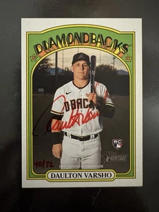 2021 Topps Heritage Daulton Varsho Real One Rookie Auto RC Autograph Red Ink /72 - Bild 1 von 6